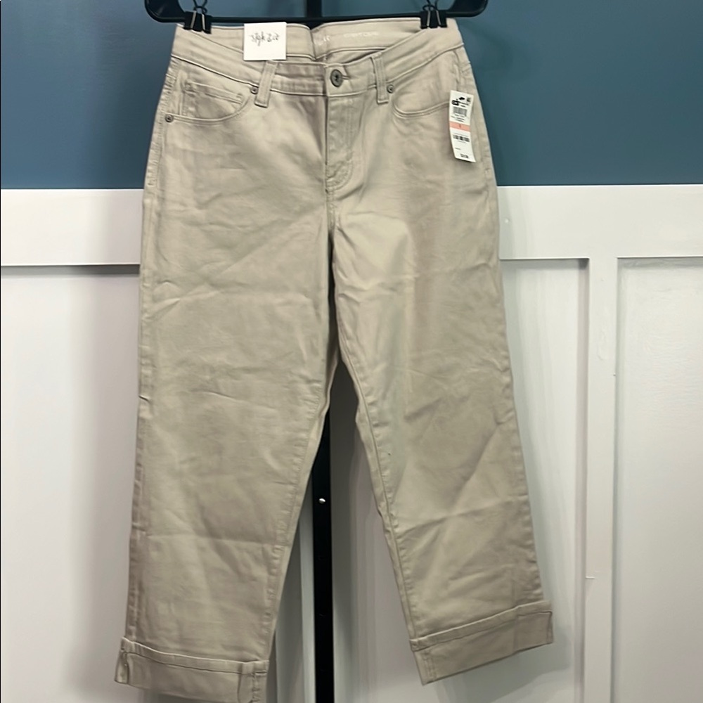 Style & Co Tan Capris with Cuffed Hem and curvy fit